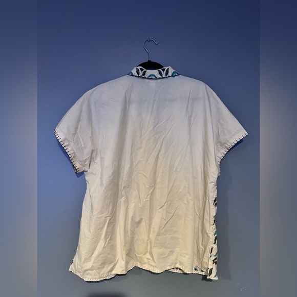 Coldwater Creek Multicolor Embroidered Button Down Shirt - Picture 7 of 8